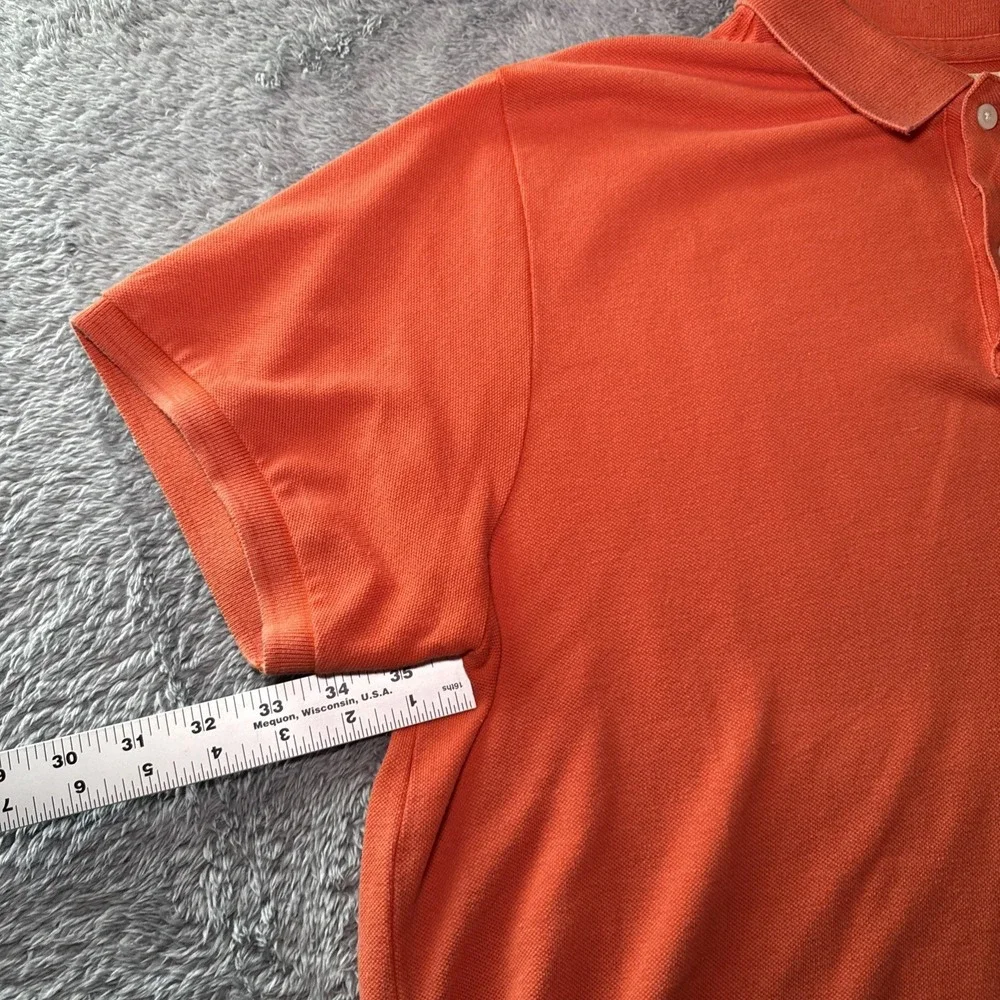 Denim & Supply Ralph Lauren Men's XL Orange Short Sleeve Polo Shirt Flag Sleeve